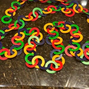 Fun Wooden Rainbow Chain Garland - Multicolor Home Party Decor